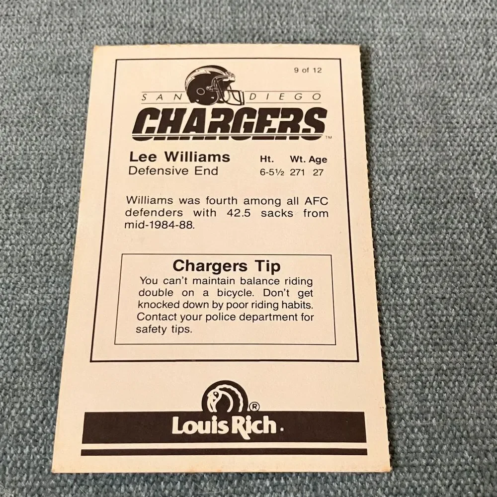 Chargers NFL Football Trading Card Football Card
